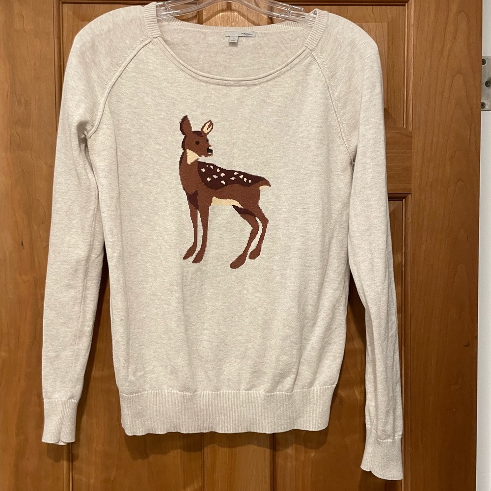 Cream Deer Sweater